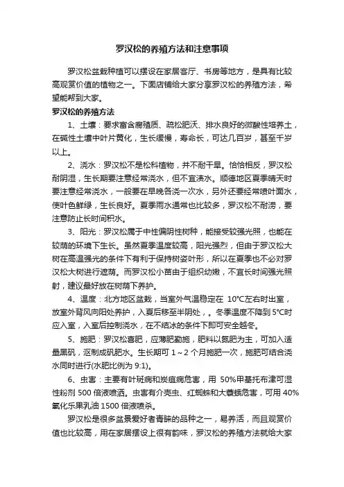 罗汉松的养殖方法和注意事项