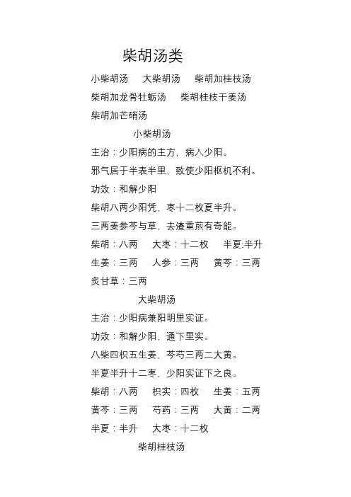 柴胡汤类