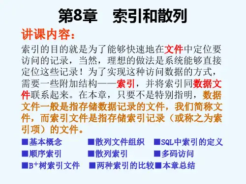 清华大学数据库access课件-第08章：索引和散列资料