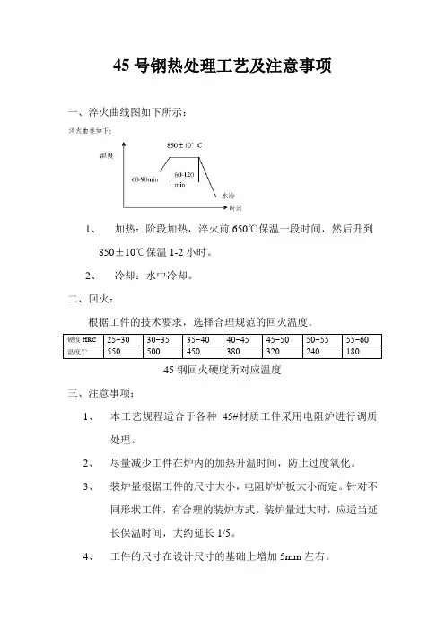 45钢热处理工艺及注意事项