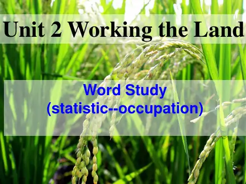 人教新课标高中英语必修四-Unit2 Working the land 课件 (词汇) (共34张PPT)