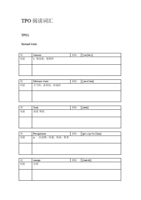 TPO 1-24阅读词汇学生讲义汇总