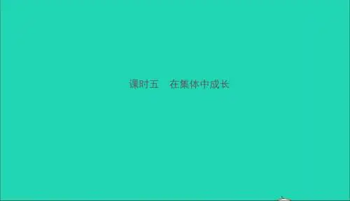 云南省2019年中考道德与法治课时复习五在集体中成长课件2019012115
