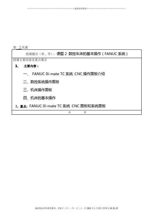 数控车床的基本操作系统介绍