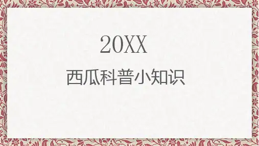 西瓜科普小知识