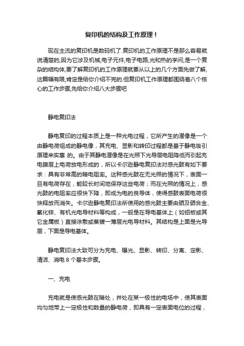 复印机的结构及工作原理！
