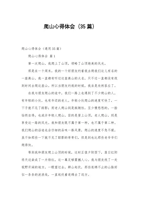 爬山心得体会(35篇)
