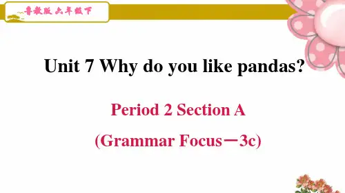 鲁教版五四制六年级英语下册unit 7第七单元Period 2 Section A (Grammar
