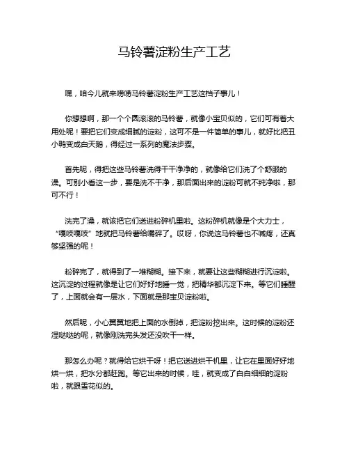 马铃薯淀粉生产工艺
