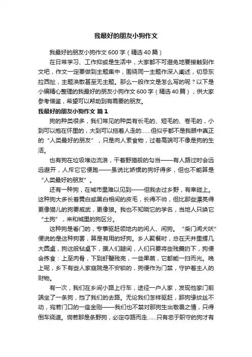 我最好的朋友小狗作文600字（精选40篇）