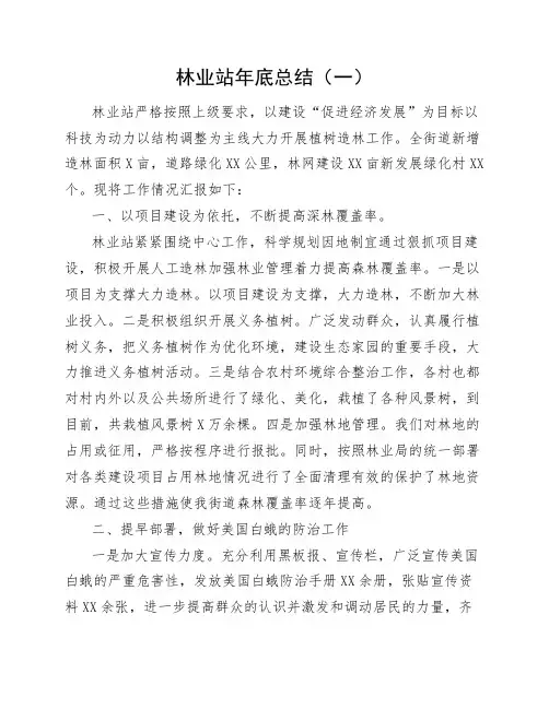 林业站总结报告四篇