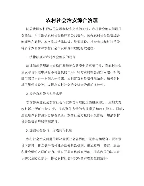 农村社会治安综合治理