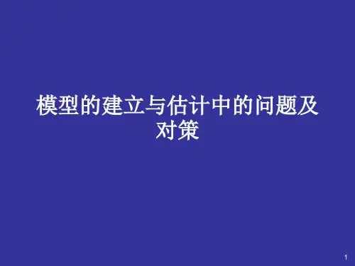 模型的建立与估计中的问题及解决方案