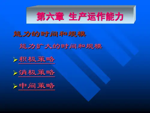 第六章 生产运作能力(生产运营-北京科技大学,张群 )