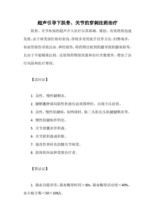 超声引导下肌骨、关节的穿刺注药治疗