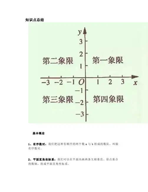 北师大版八上数学3.2平面直角坐标系知识精讲