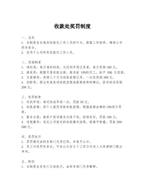 收款处奖罚制度