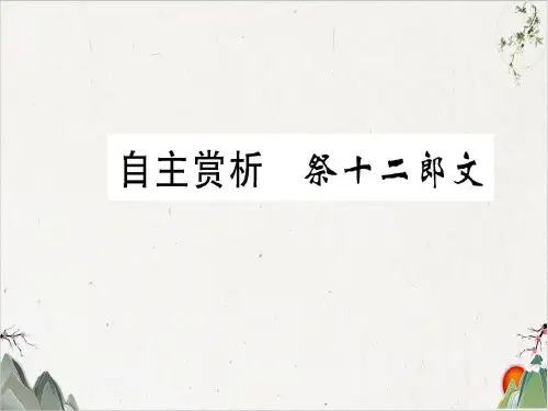 高中语文第五单元散而不乱气脉中贯自主赏析祭十二郎文课件新人教版选修《选修中国古代诗歌散文欣赏》-优秀