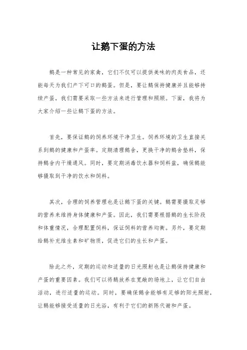让鹅下蛋的方法