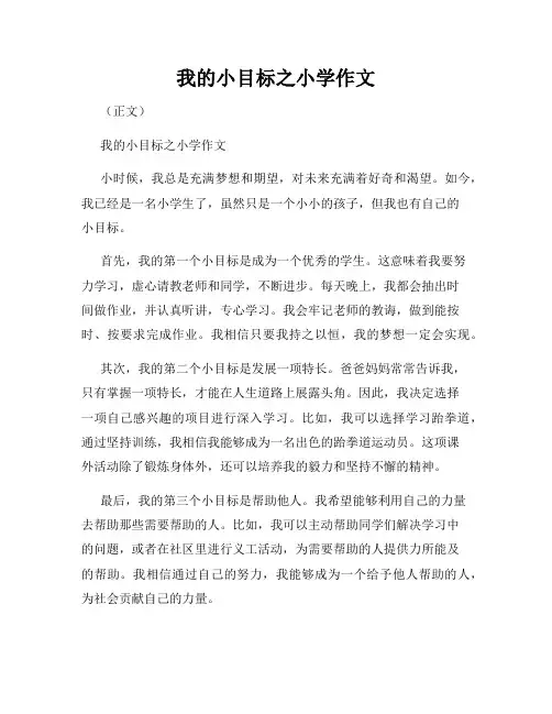 我的小目标之小学作文