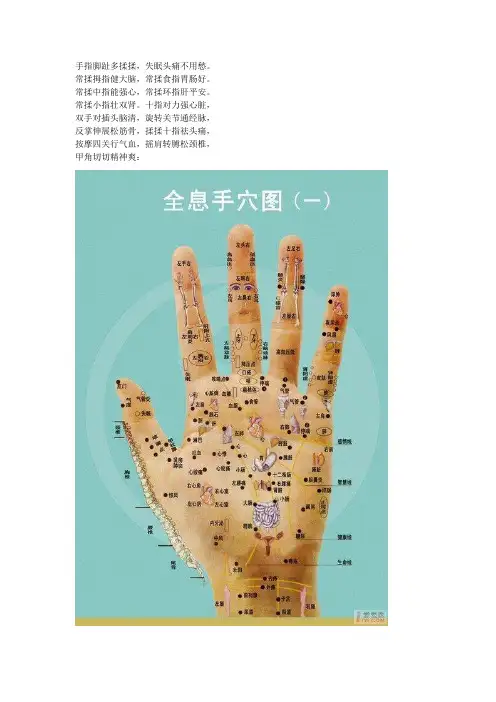 手指与人体器官的关系