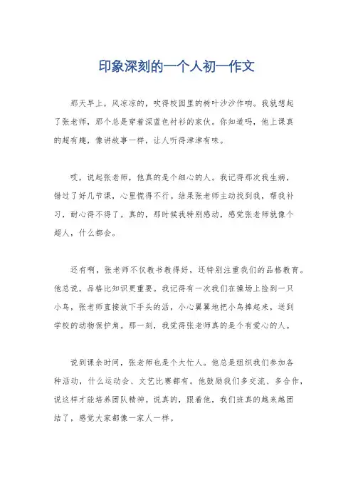 印象深刻的一个人初一作文