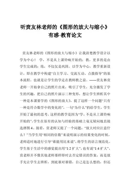 听贲友林老师的《图形的放大与缩小》有感-教育论文