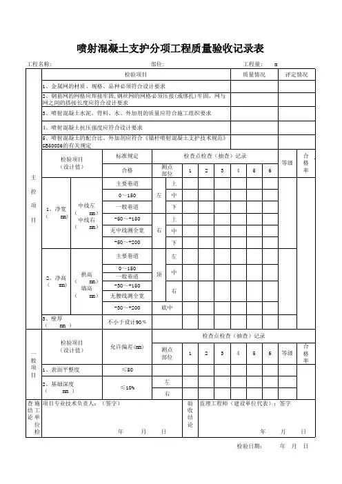 GB50213-2010 分项工程质量验收记录表