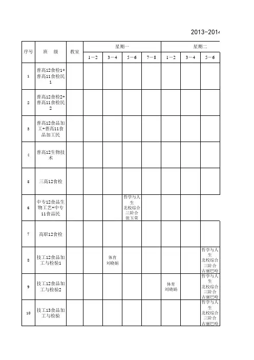 2013-2014(2)全院基础课安排(语言)
