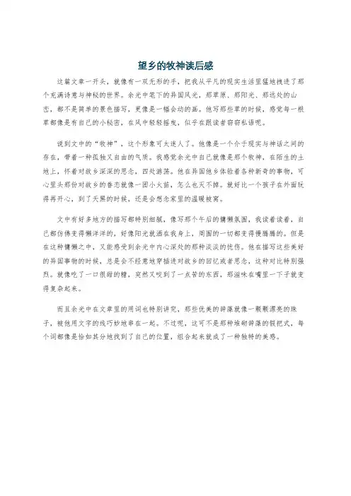 望乡的牧神读后感