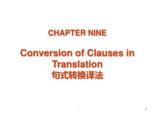 新英汉翻译教程------Chapter-9-句式转换译法PPT课件