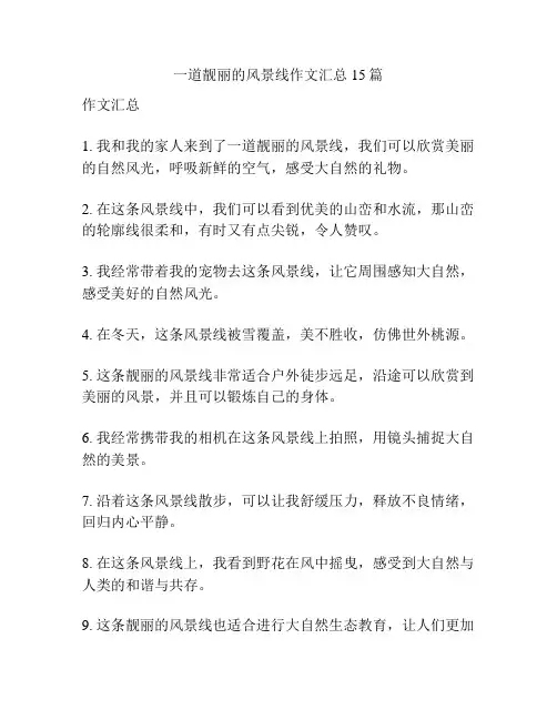 一道靓丽的风景线作文汇总15篇