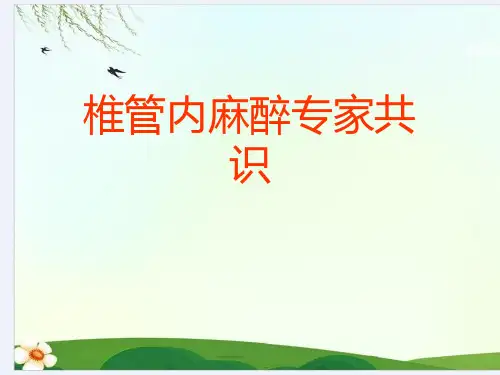 椎管内麻醉专家共识