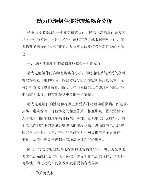 动力电池组件多物理场耦合分析
