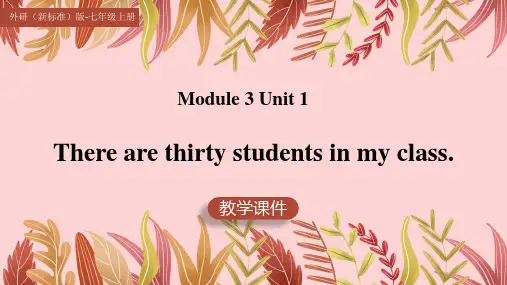 外研版英语七年级上册 Module 3  Unit 1 课件 