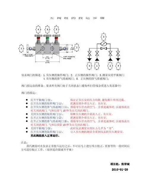 五 阀 组 的 投 运 步 骤