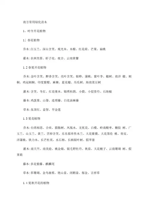南方常用绿化苗木.