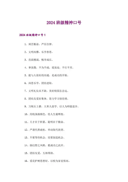 2024年班级精神口号_1