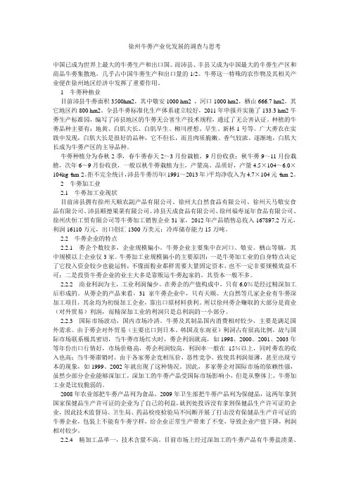 徐州牛蒡产业化发展的调查与思考