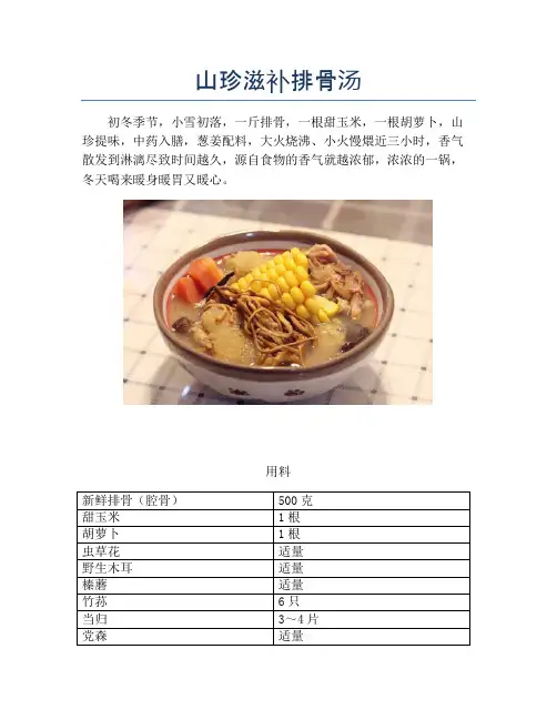山珍滋补排骨汤