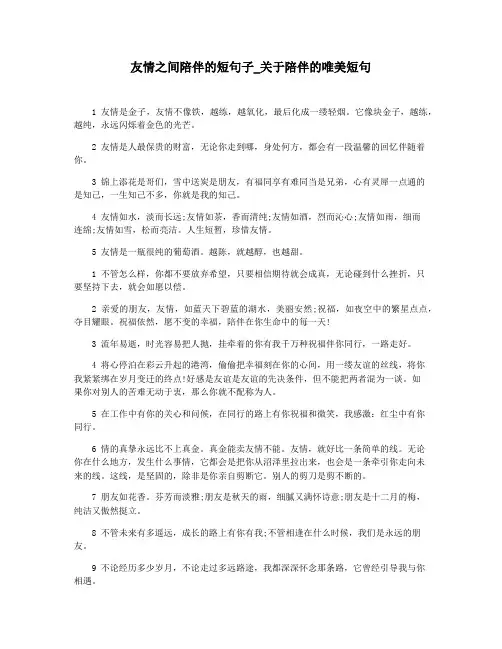友情之间陪伴的短句子_关于陪伴的唯美短句