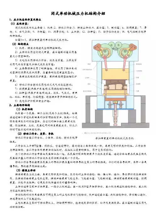 闭式单动机械式压力机介绍