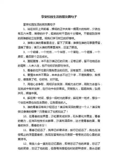 享受校园生活的朋友圈句子
