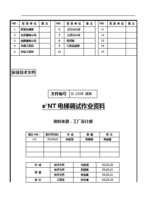 永大日立电梯调试说明