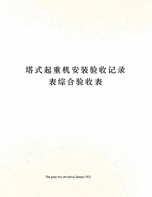 塔式起重机安装验收记录表综合验收表