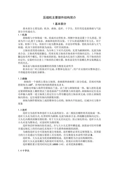 往复压缩机主要部件详细介绍