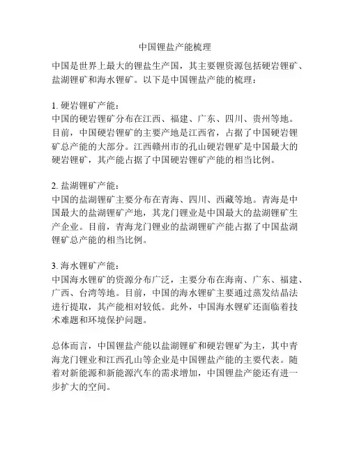 中国锂盐产能梳理