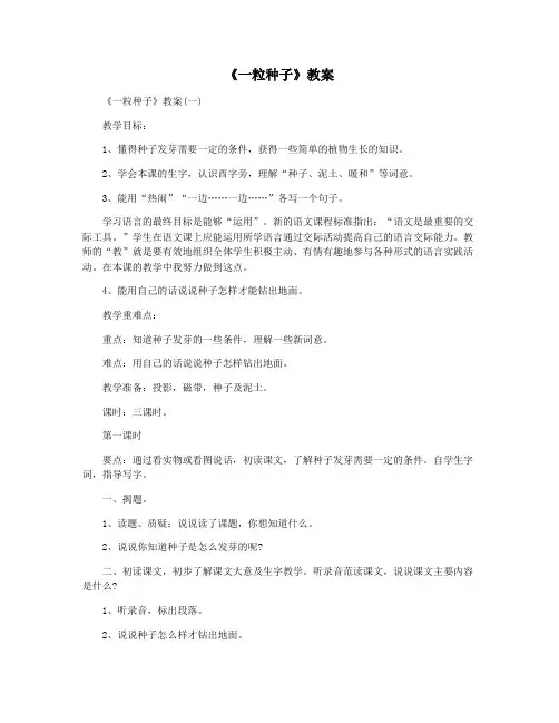 《一粒种子》教案
