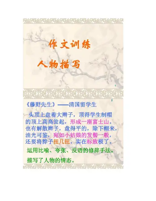 人物描写之作文训练指导ppt课件