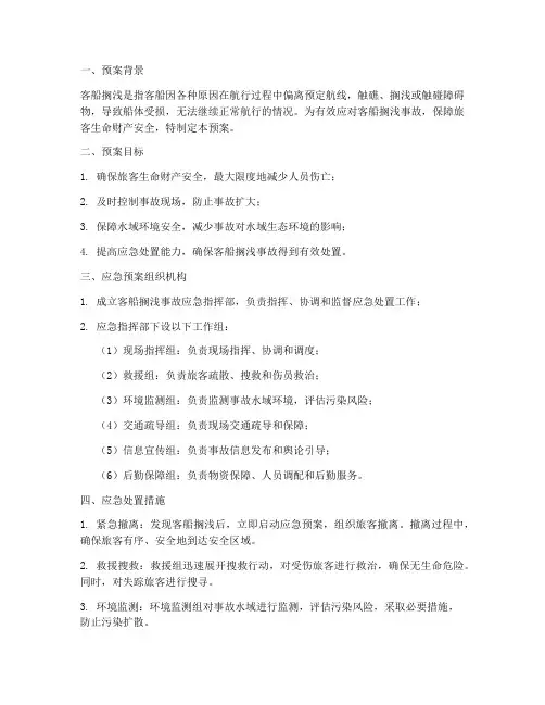 客船搁浅应急预案